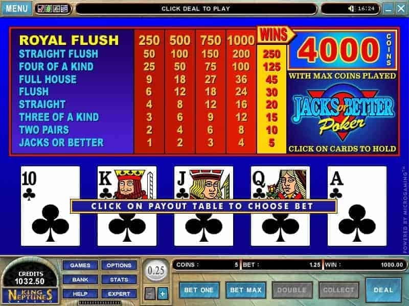 Video Poker - jogo de cartas online grátis - GameDesire