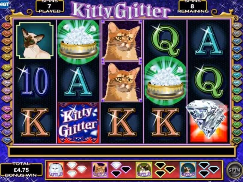 rodadas bónus e giros grátis en Kitty Glitter