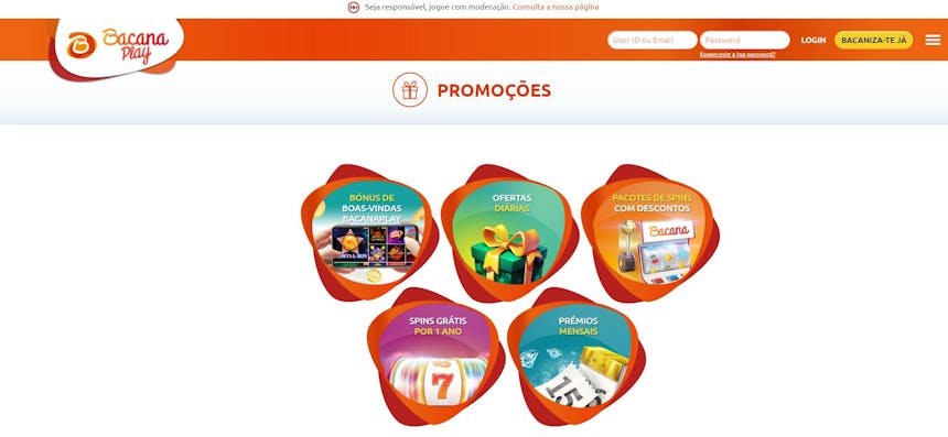 O Bacana Play oferece aos seus jogadores diversos bónus e promoções